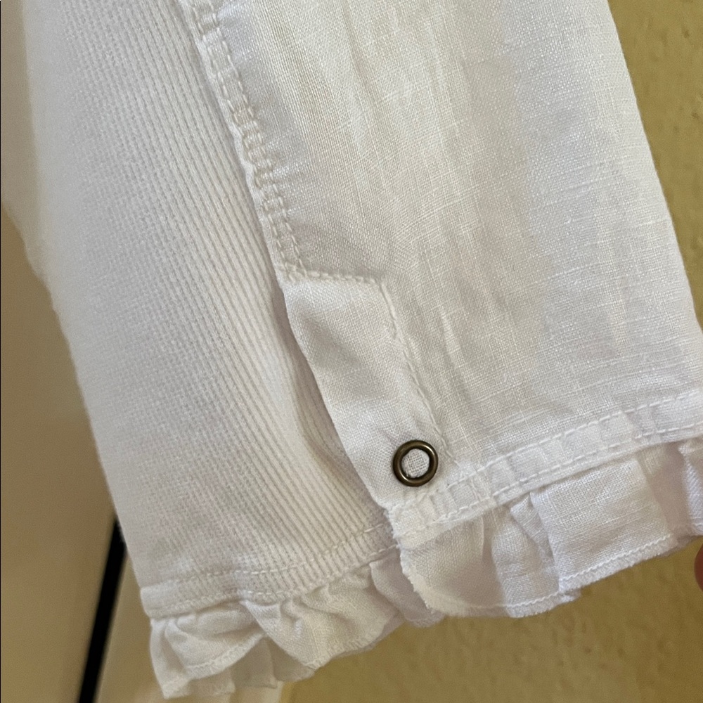 NWT-XCVI White Ruffled Collar Jacket - Picture 9 of 11